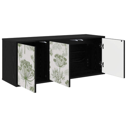 Wandgemonteerd tv-meubel GOTHA 102 x 33 x 40 cm Zwart eiken