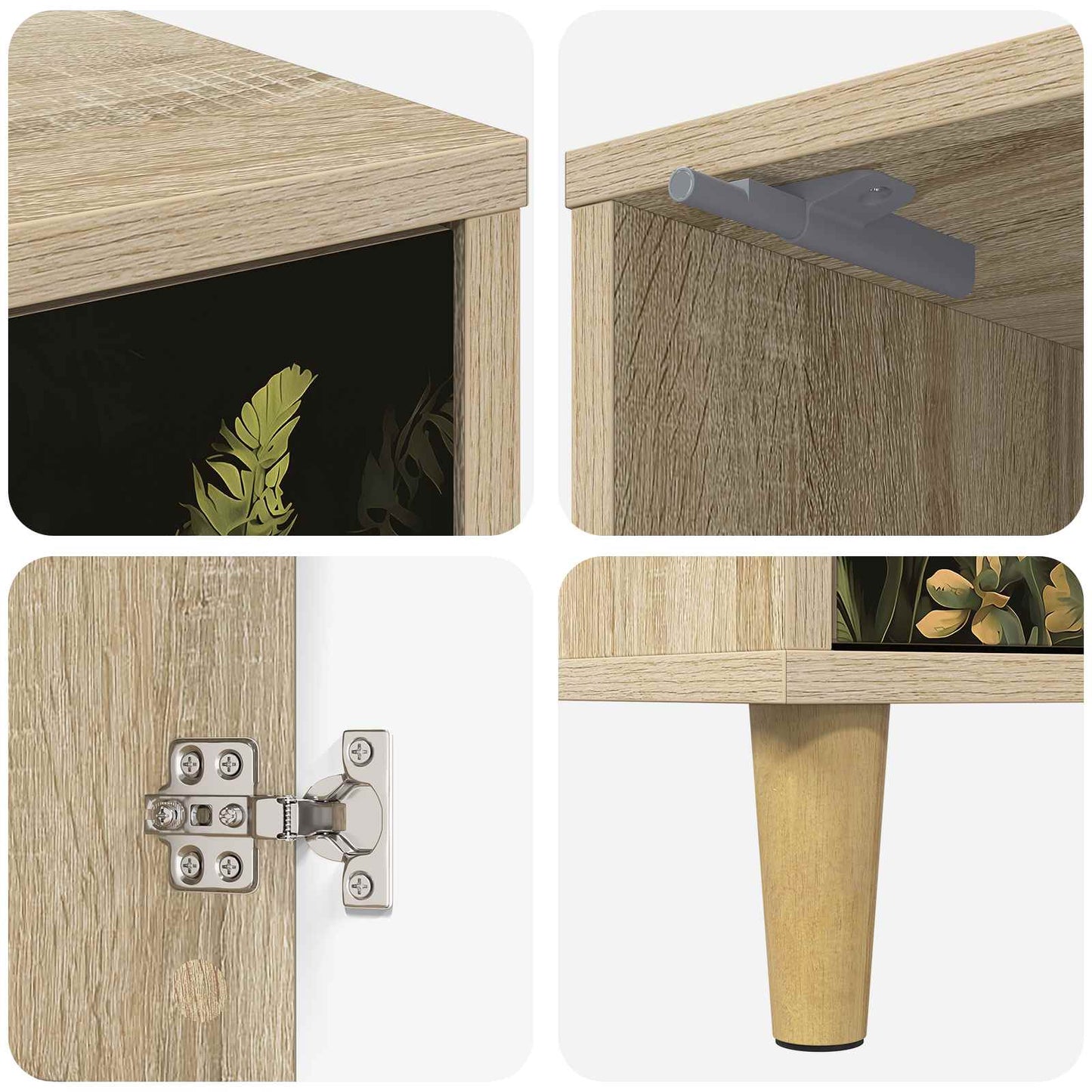 Nachtkastje RHENEN Sonoma Eiken 36 x 33 x 50 cm Bewerkt hout