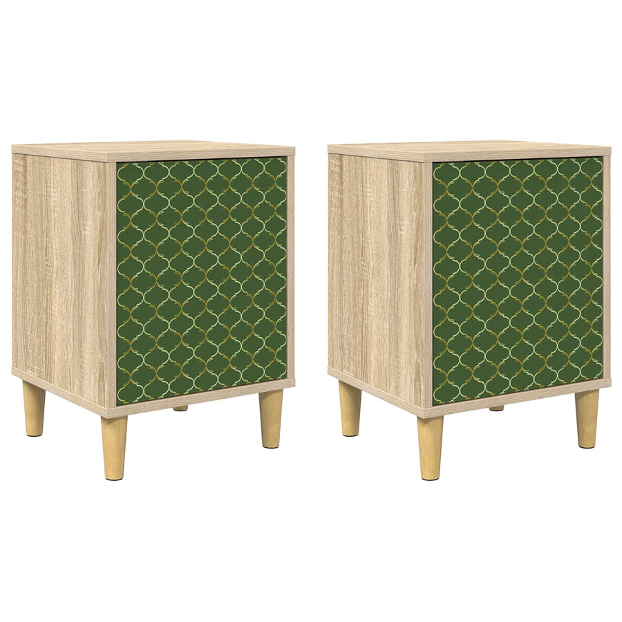 Nachtkastje GELEEN 2 st Sonoma Eiken 36 x 33 x 50 cm