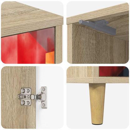Nachtkastje HEESCH Sonoma Eiken 36 x 33 x 50 cm Bewerkt hout