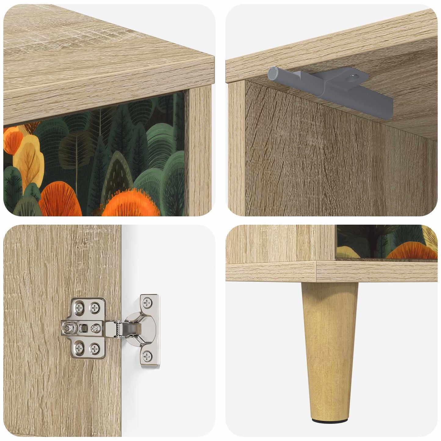 Nachtkastje ZAANDAM Sonoma Eiken 36 x 33 x 50 cm Bewerkt hout