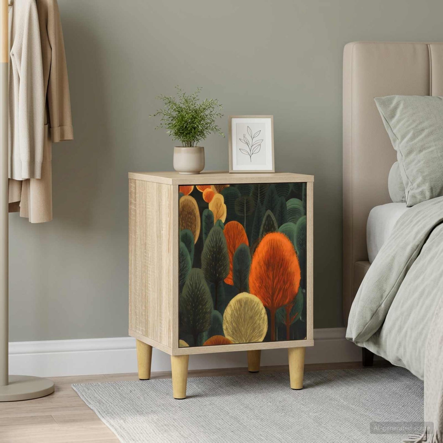 Nachtkastje ZAANDAM Sonoma Eiken 36 x 33 x 50 cm Bewerkt hout