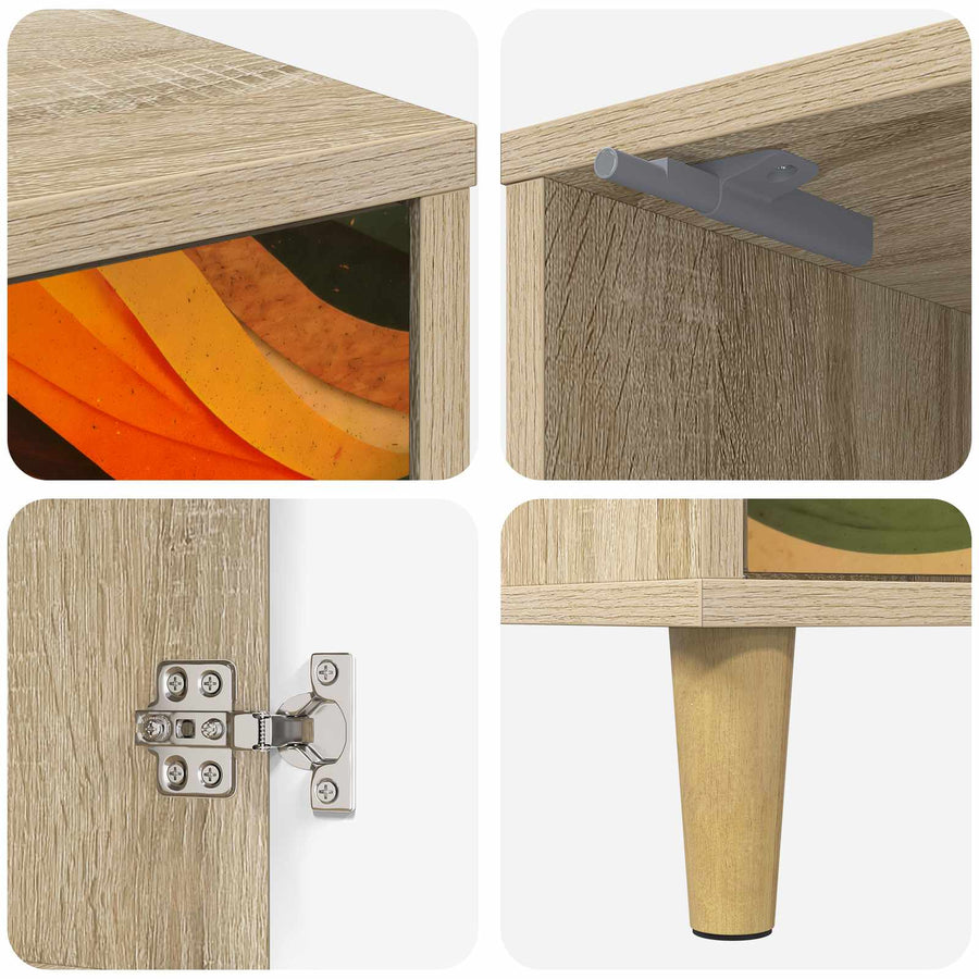 Nachtkastje BONN Sonoma Eiken 36 x 33 x 50 cm Bewerkt hout