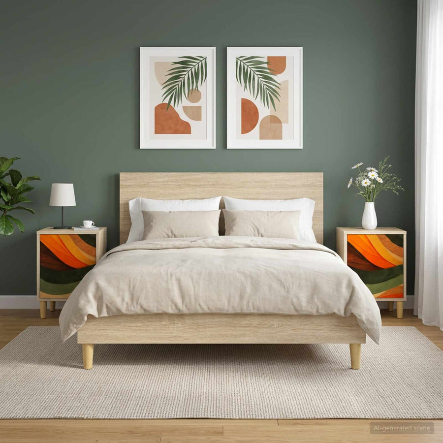 Nachtkastje BONN 2 st Sonoma Eiken 36 x 33 x 50 cm Bewerkt hout