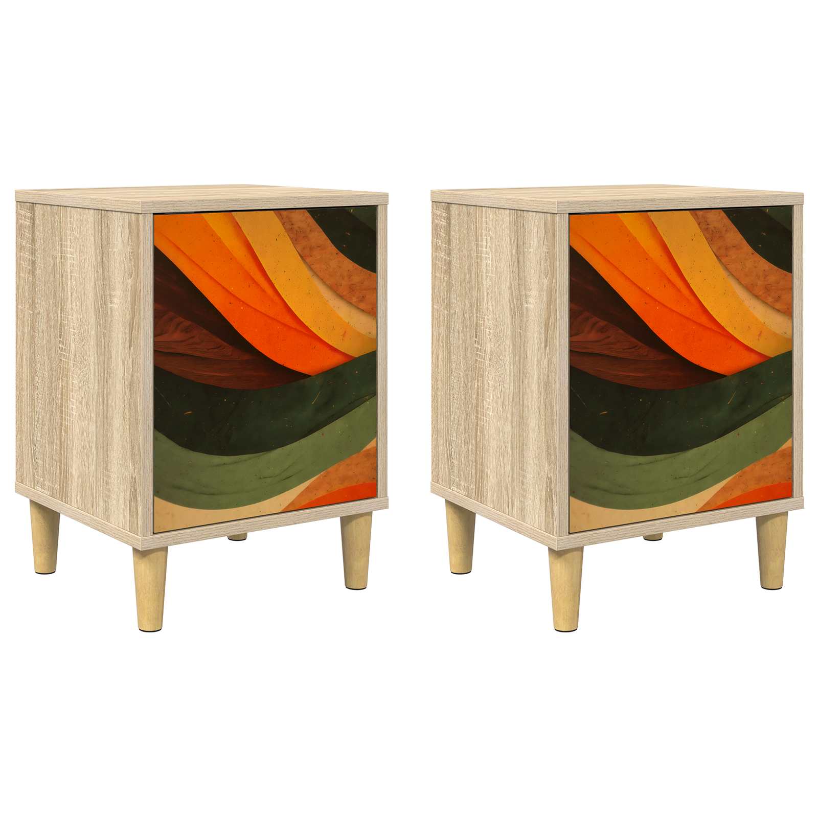 Nachtkastje BONN 2 st Sonoma Eiken 36 x 33 x 50 cm Bewerkt hout
