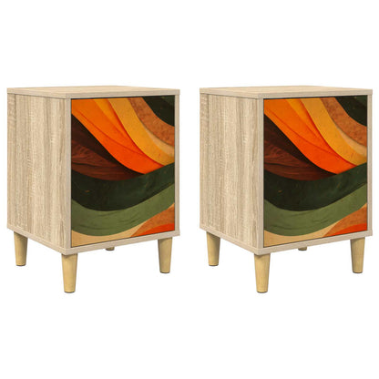 Nachtkastje BONN 2 st Sonoma Eiken 36 x 33 x 50 cm Bewerkt hout