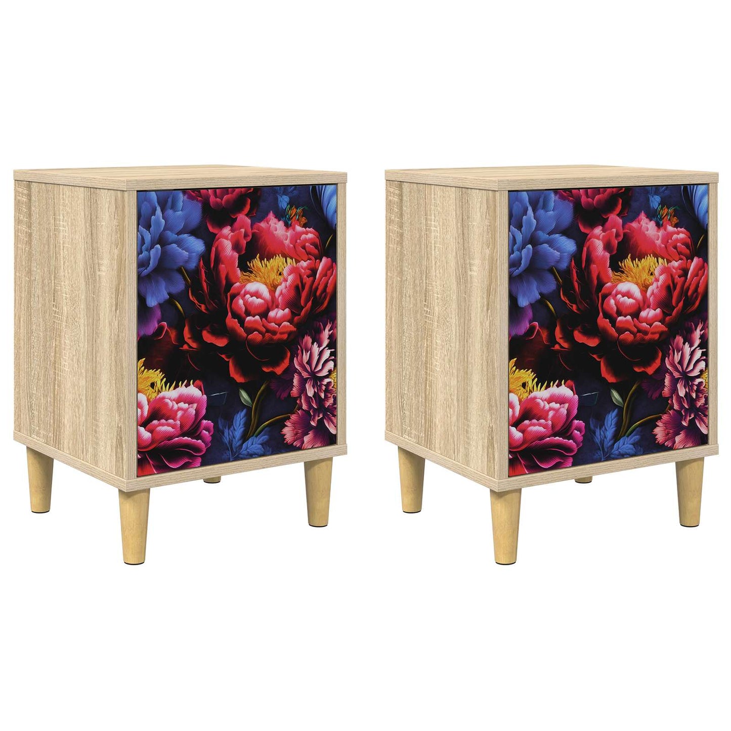 Nachtkastje KIEL 2 st Sonoma Eiken 36 x 33 x 50 cm Bewerkt hout