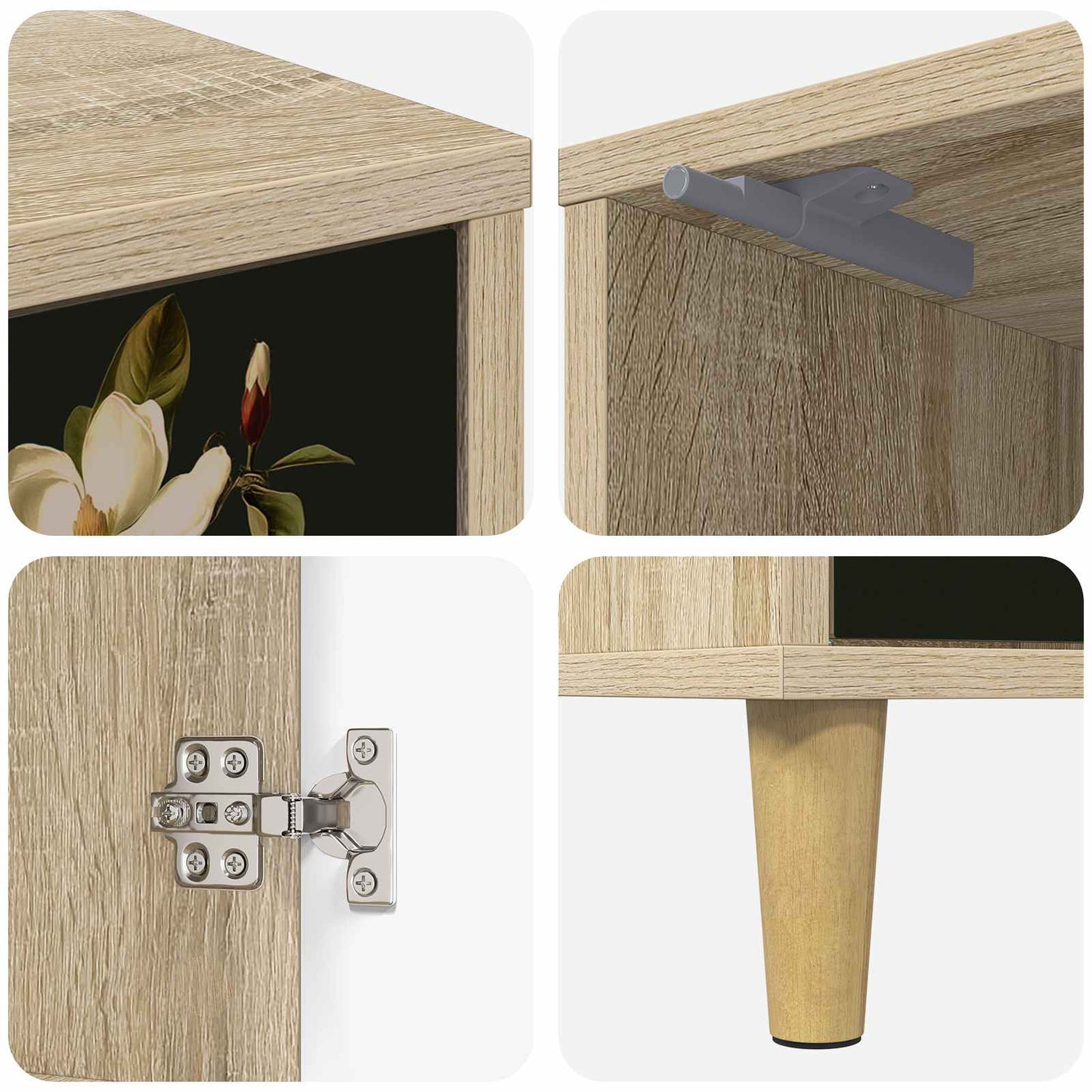 Nachtkastje BREMEN Sonoma Eiken 36 x 33 x 50 cm Bewerkt hout