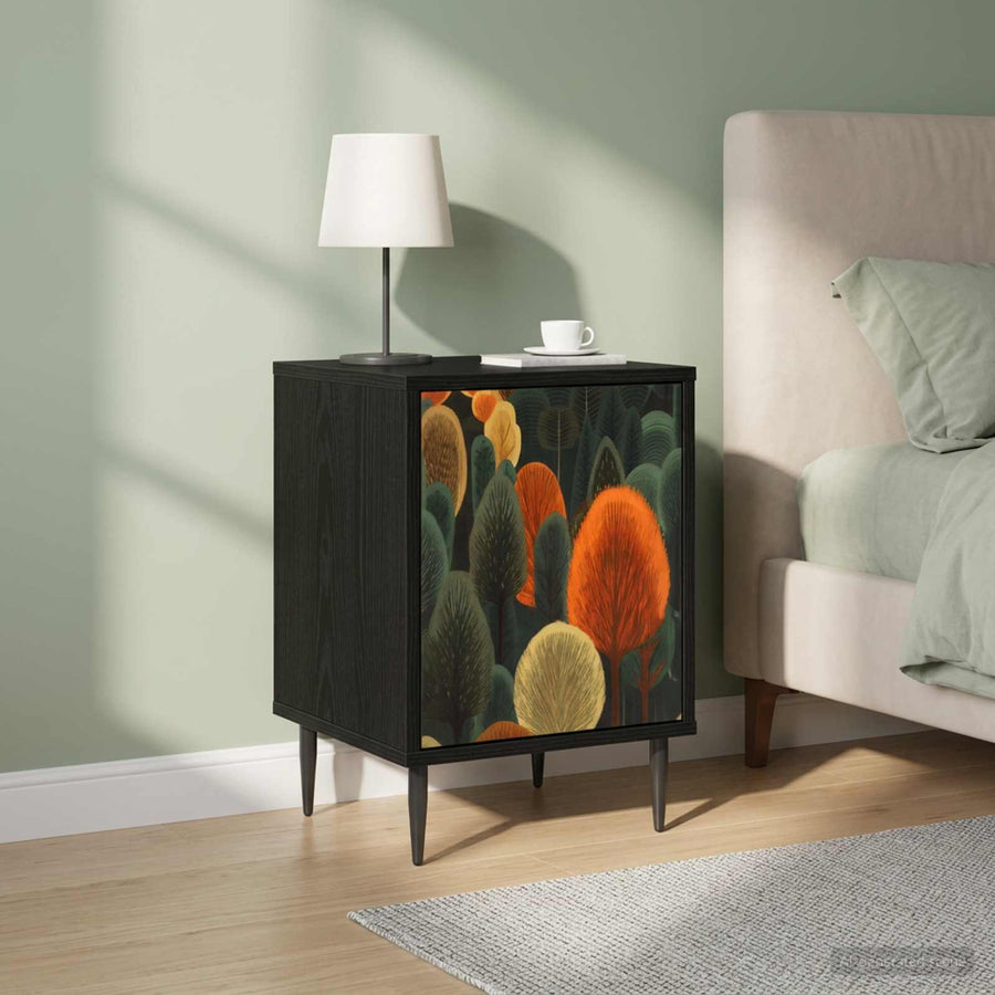 Nachtkastje ZAANDAM 2 st Zwart eiken 36 x 33 x 51 cm