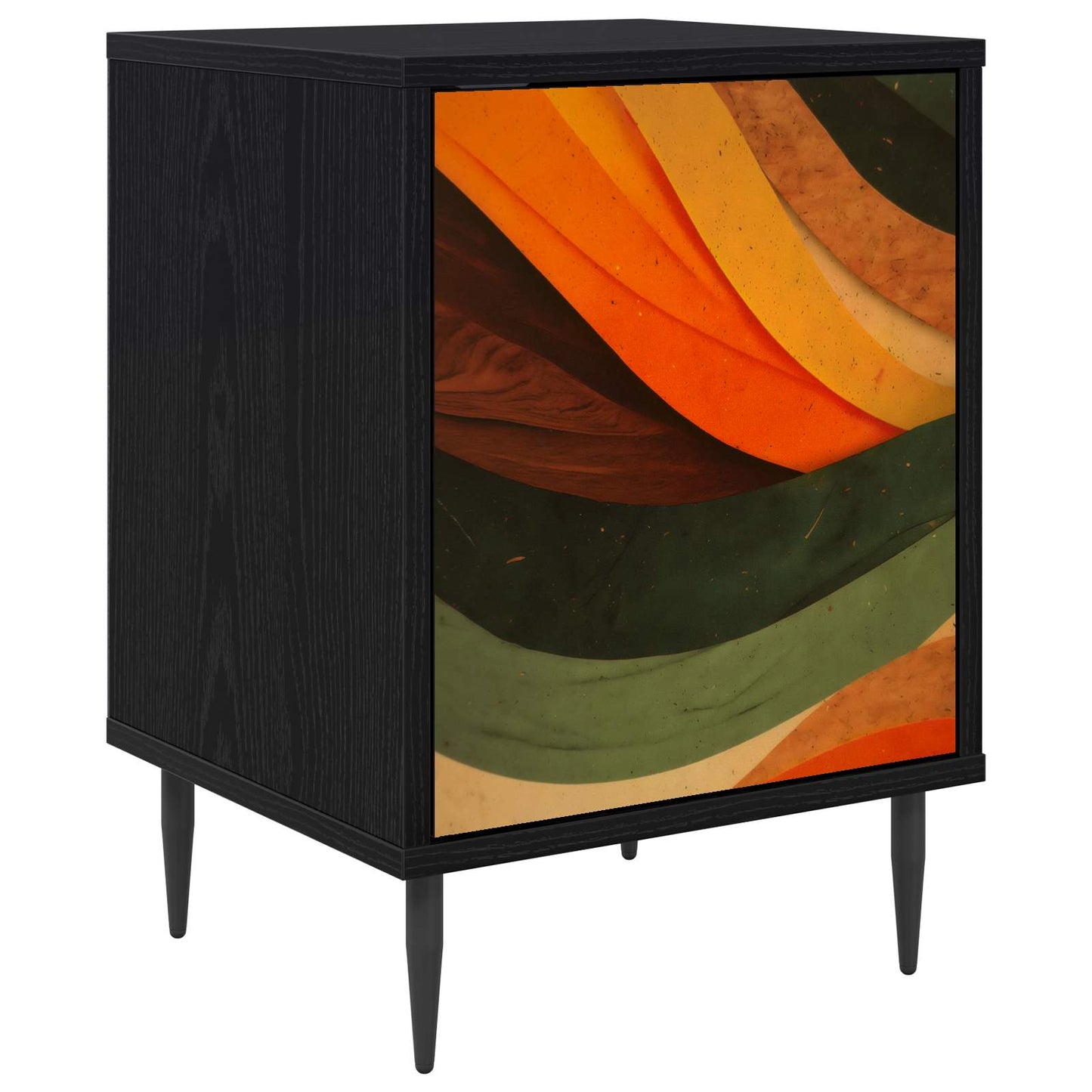 Nachtkastje BONN Zwart eiken 36 x 33 x 51 cm Bewerkt hout