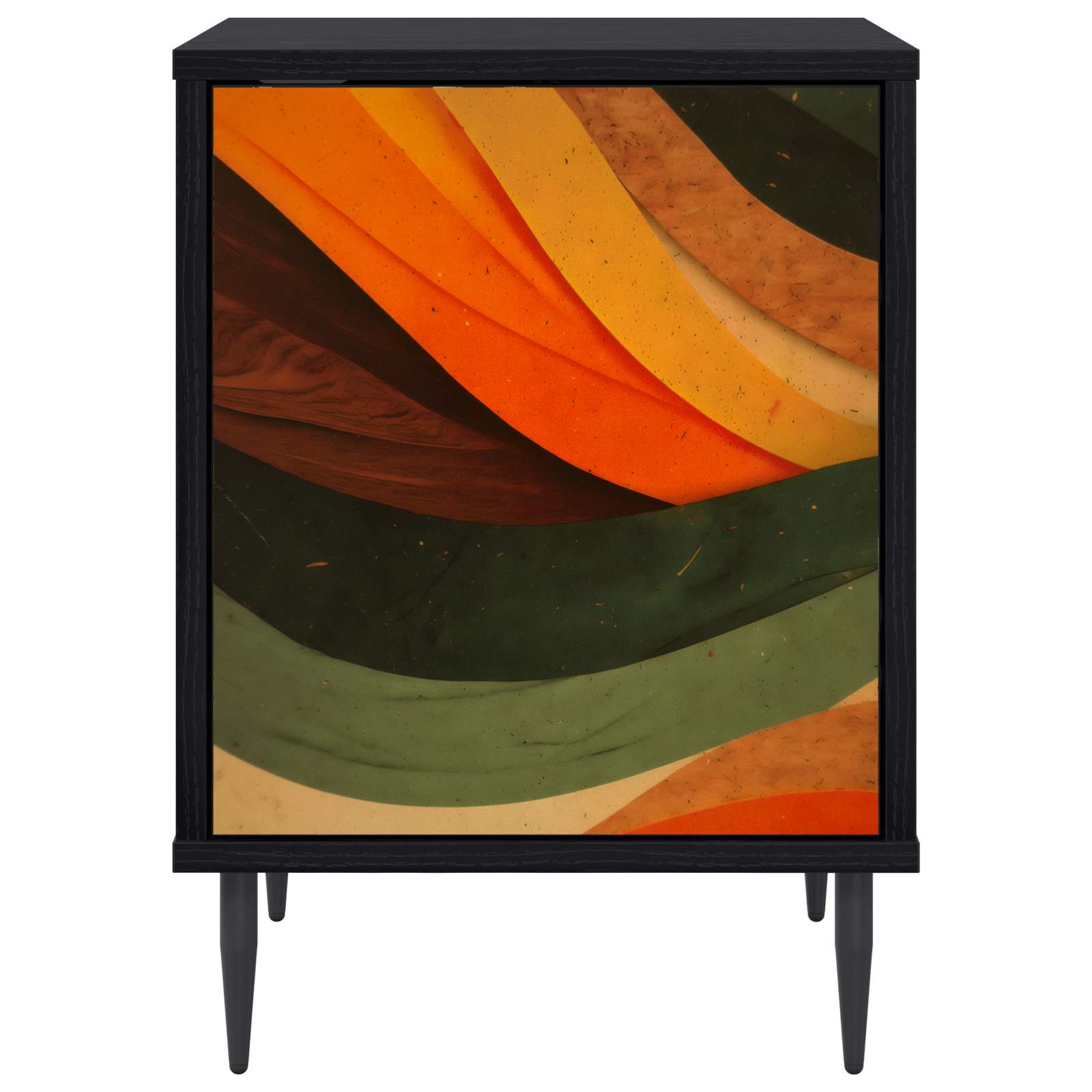 Nachtkastje BONN Zwart eiken 36 x 33 x 51 cm Bewerkt hout