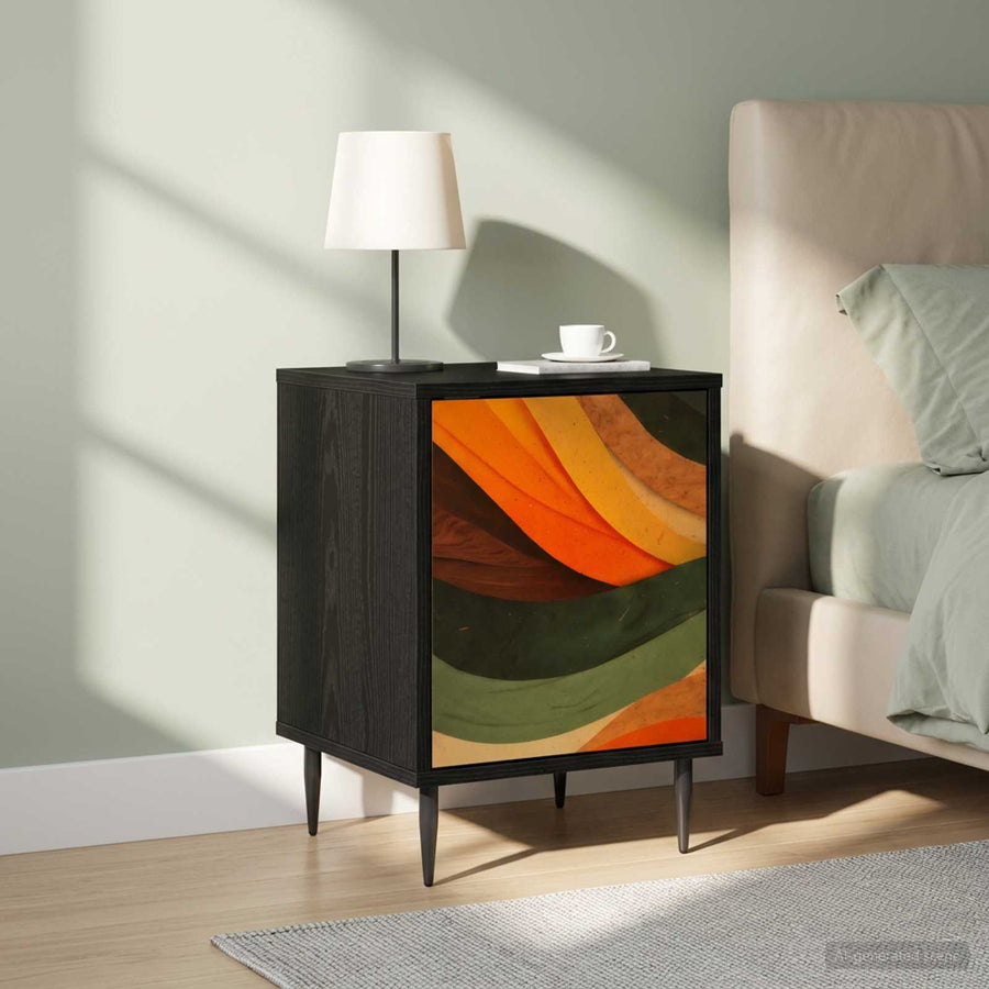 Nachtkastje BONN 2 st Zwart eiken 36 x 33 x 51 cm Bewerkt hout