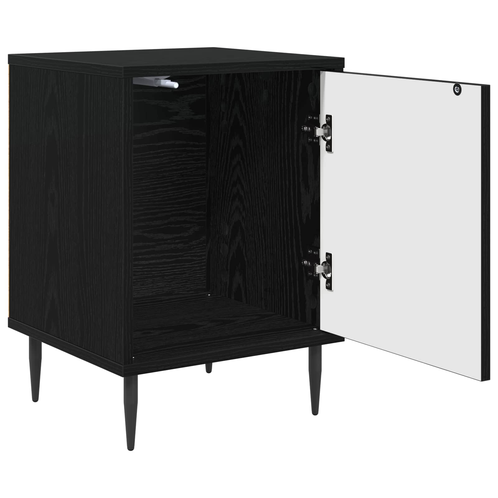 Nachtkastje AACHEN Zwart eiken 36 x 33 x 51 cm Bewerkt hout