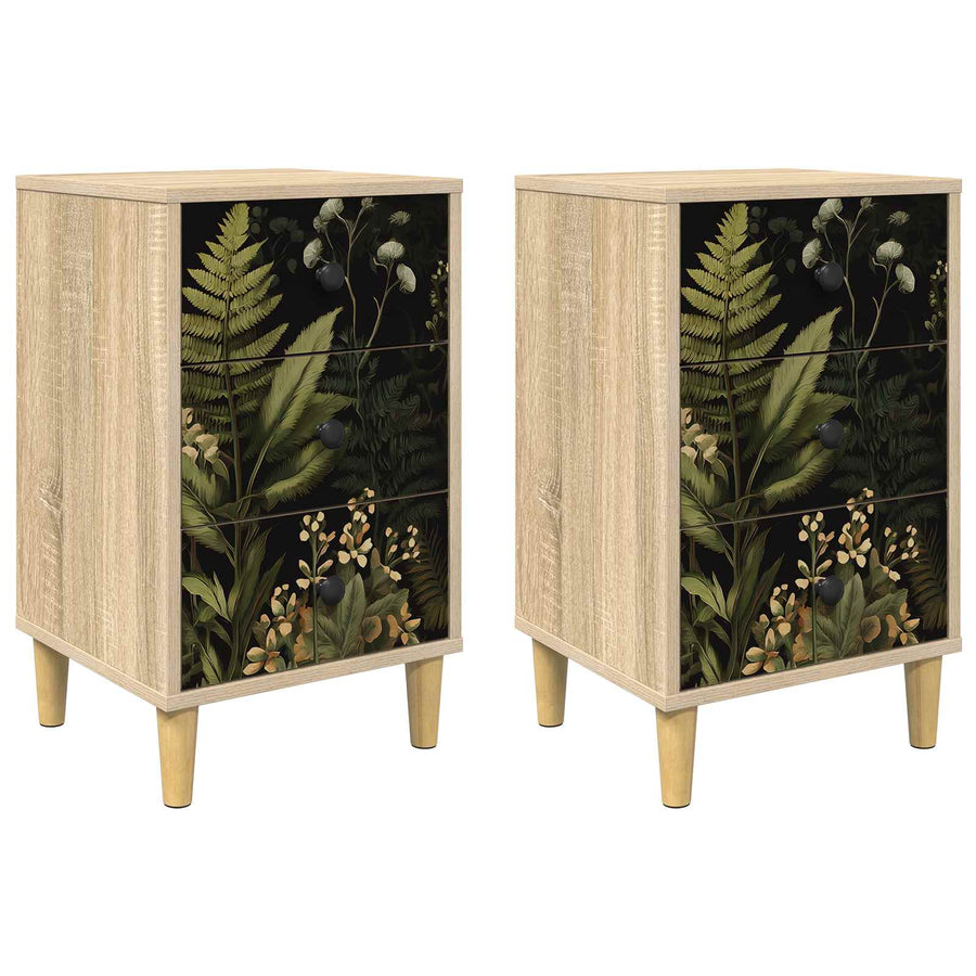 Nachtkastje RHENEN 2 st Sonoma Eiken 36 x 33 x 60 cm