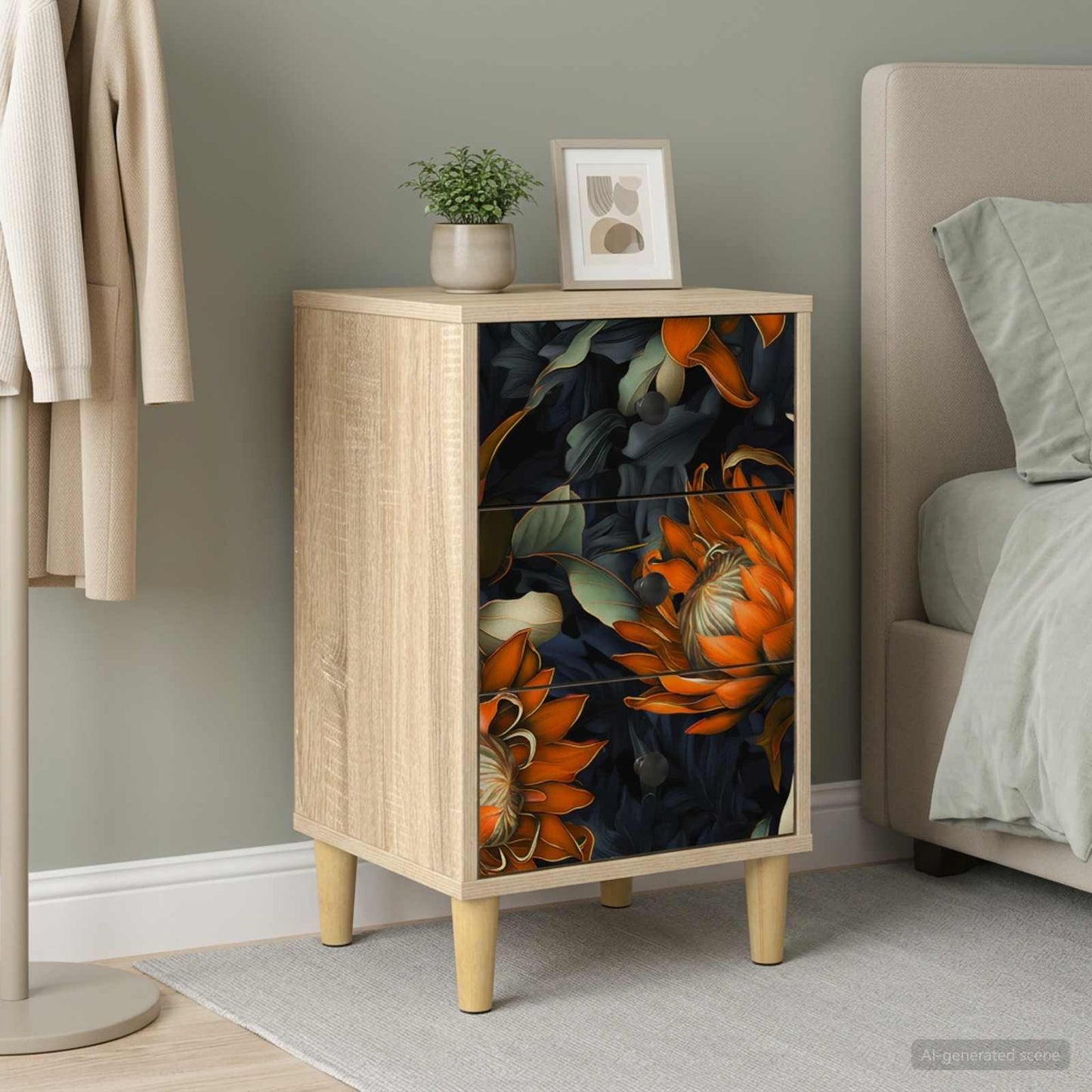 Nachtkastje LOCHEM Sonoma Eiken 36 x 33 x 60 cm Bewerkt hout