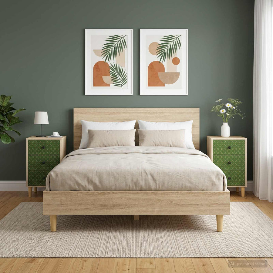 Nachtkastje GELEEN 2 st Sonoma Eiken 36 x 33 x 60 cm