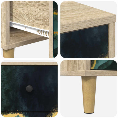 Nachtkastje WIJHE Sonoma Eiken 36 x 33 x 60 cm Bewerkt hout