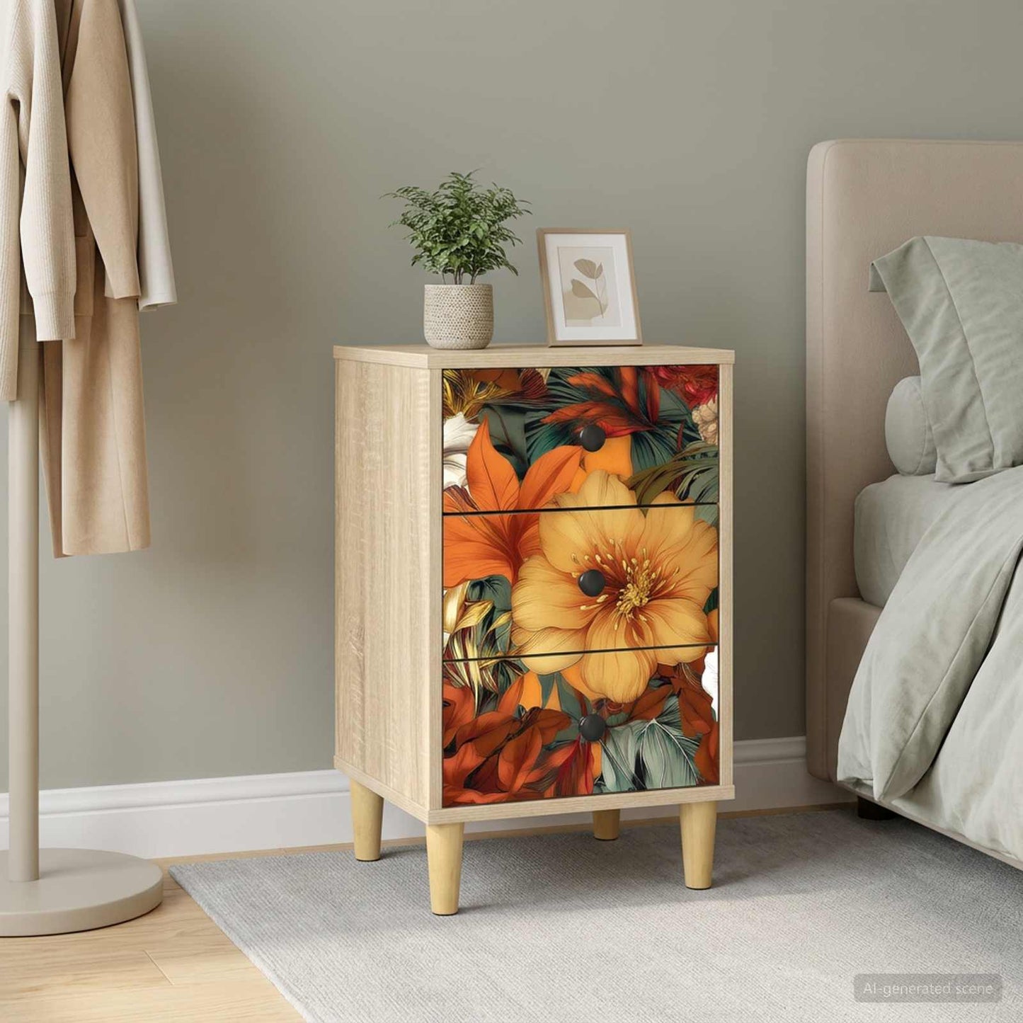 Nachtkastje GENNEP Sonoma Eiken 36 x 33 x 60 cm Bewerkt hout