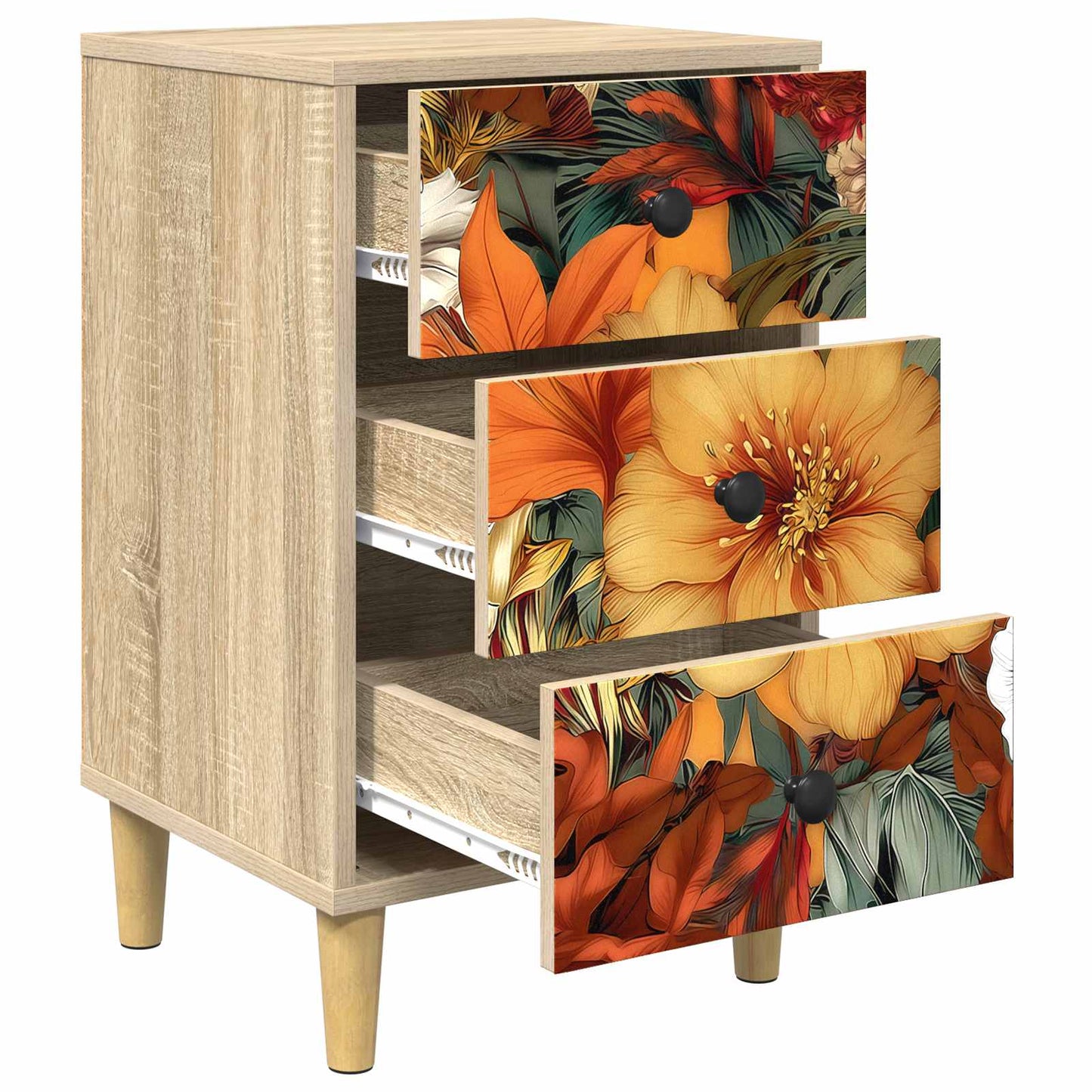 Nachtkastje GENNEP Sonoma Eiken 36 x 33 x 60 cm Bewerkt hout