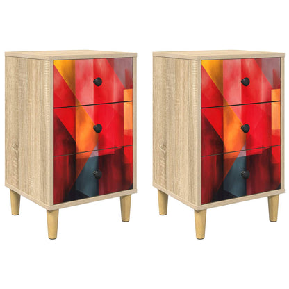 Nachtkastje HEESCH 2 st Sonoma Eiken 36 x 33 x 60 cm