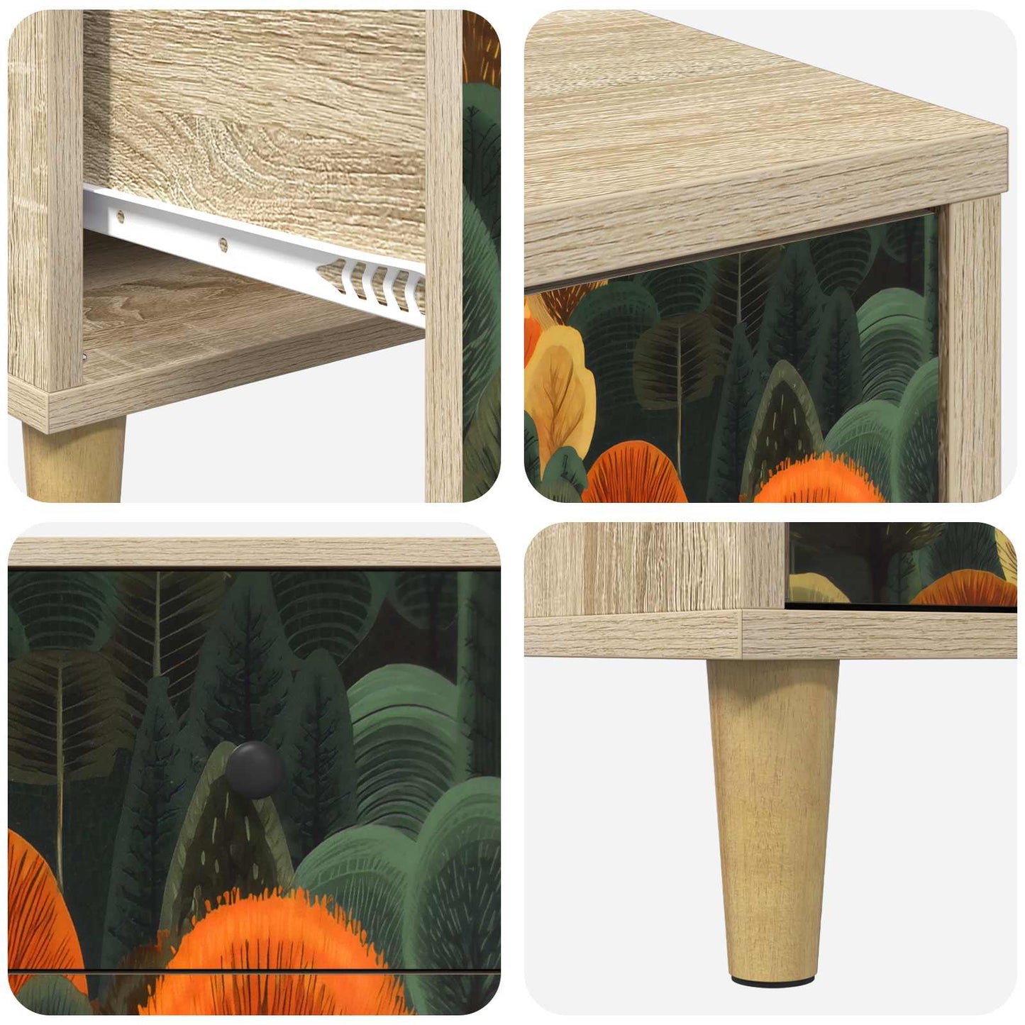 Nachtkastje ZAANDAM Sonoma Eiken 36 x 33 x 60 cm Bewerkt hout