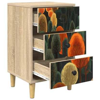 Nachtkastje ZAANDAM Sonoma Eiken 36 x 33 x 60 cm Bewerkt hout