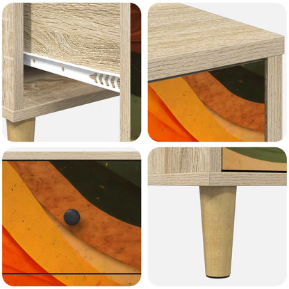 Nachtkastje BONN Sonoma Eiken 36 x 33 x 60 cm Bewerkt hout