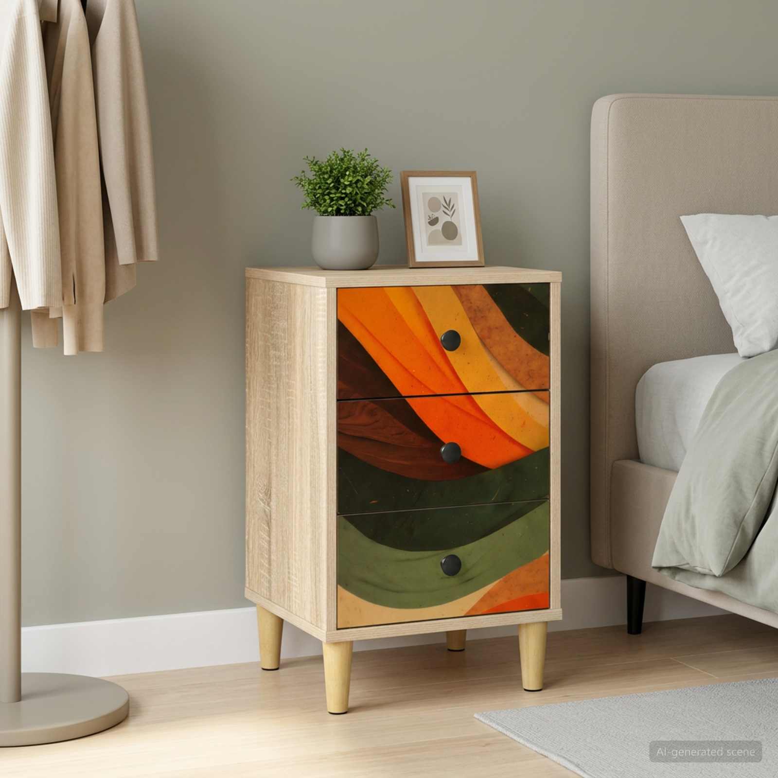 Nachtkastje BONN Sonoma Eiken 36 x 33 x 60 cm Bewerkt hout