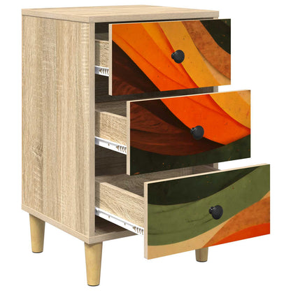 Nachtkastje BONN Sonoma Eiken 36 x 33 x 60 cm Bewerkt hout