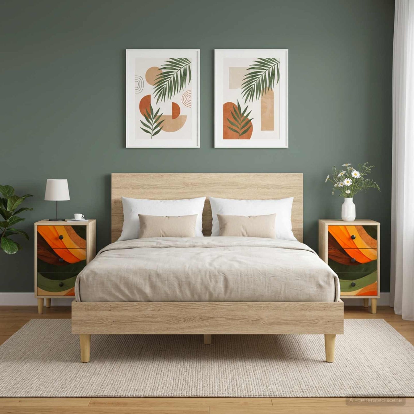 Nachtkastje BONN 2 st Sonoma Eiken 36 x 33 x 60 cm Bewerkt hout