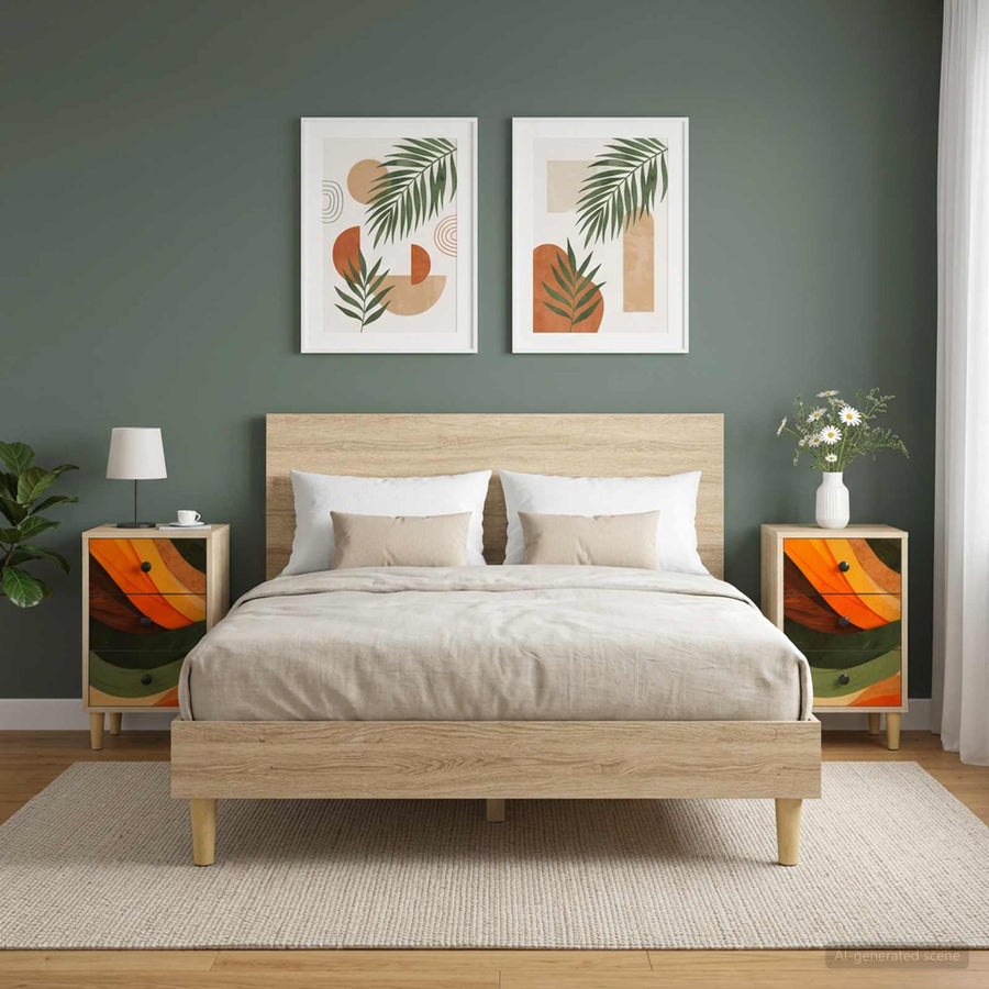 Nachtkastje BONN 2 st Sonoma Eiken 36 x 33 x 60 cm Bewerkt hout