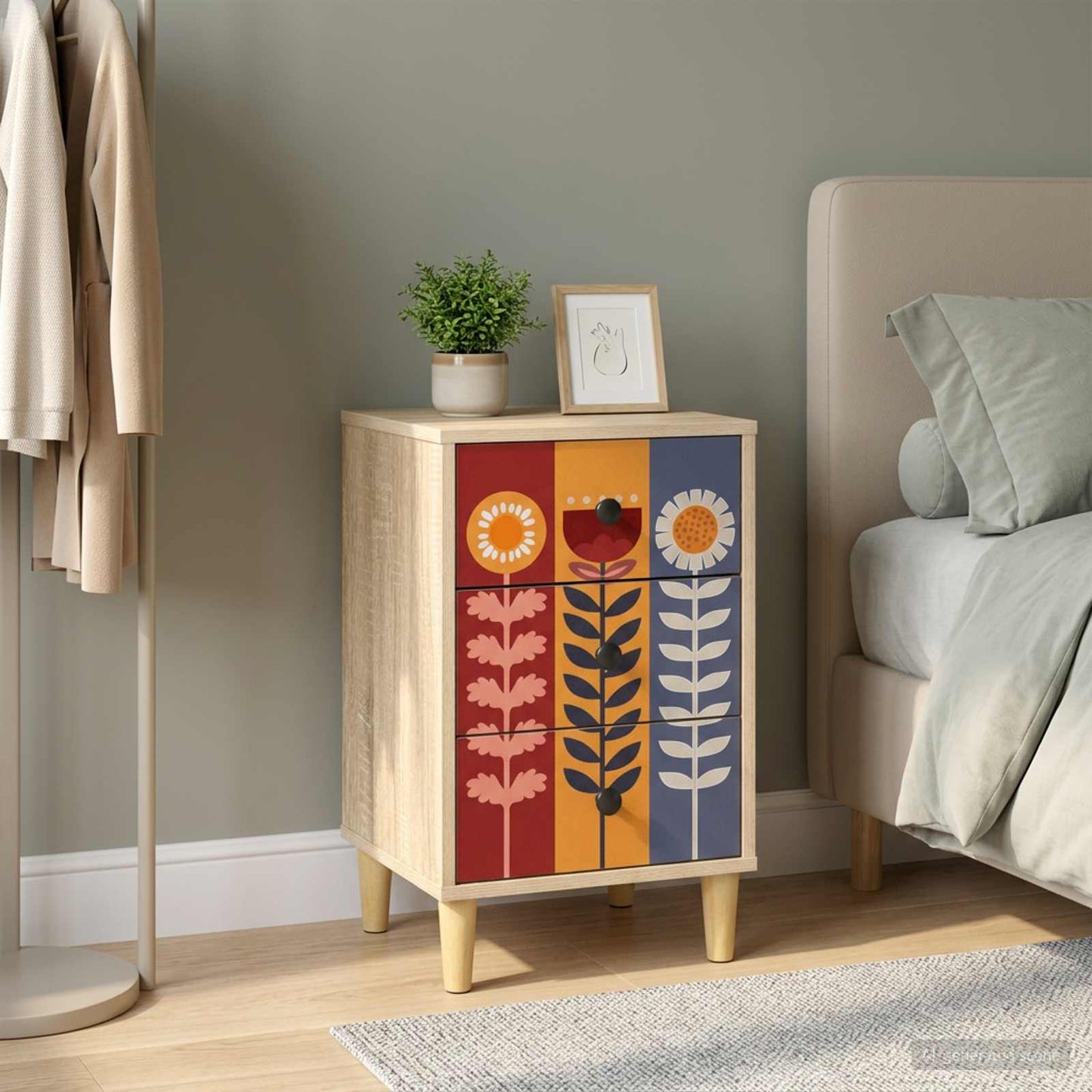Nachtkastje ESSEN Sonoma Eiken 36 x 33 x 60 cm Bewerkt hout