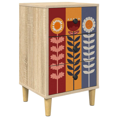 Nachtkastje ESSEN Sonoma Eiken 36 x 33 x 60 cm Bewerkt hout