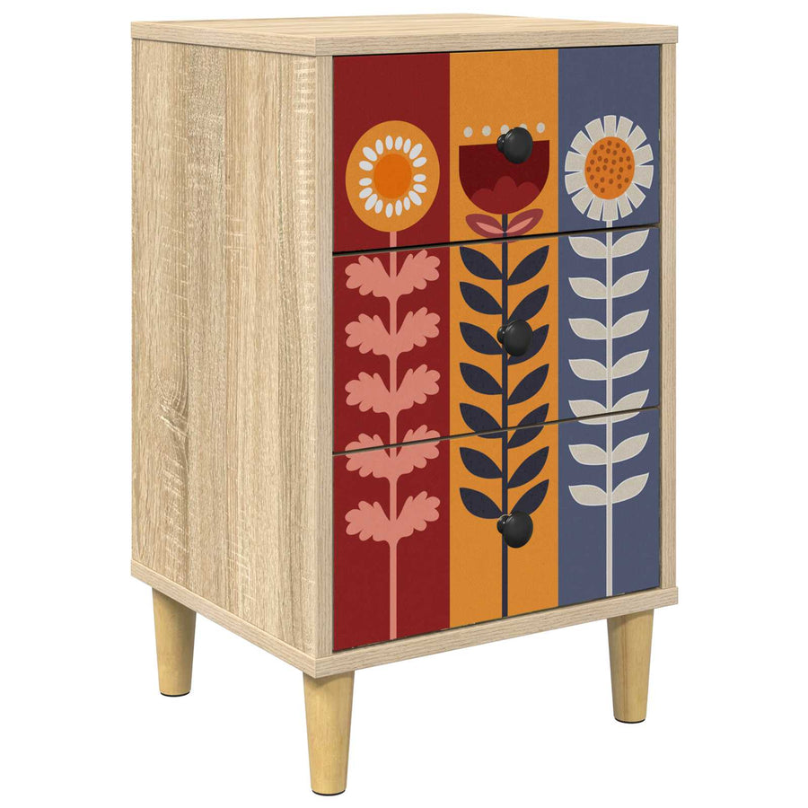 Nachtkastje ESSEN Sonoma Eiken 36 x 33 x 60 cm Bewerkt hout