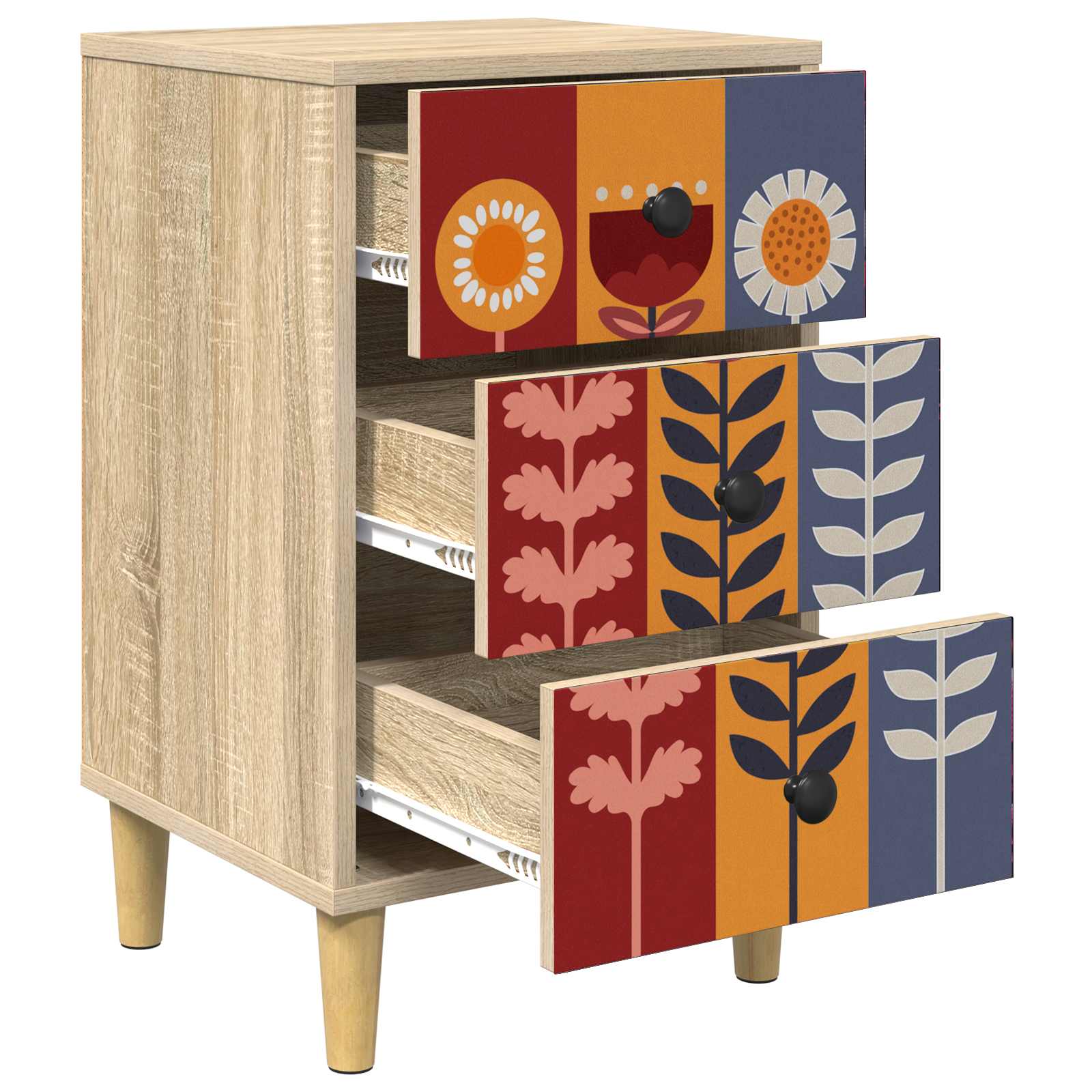 Nachtkastje ESSEN Sonoma Eiken 36 x 33 x 60 cm Bewerkt hout