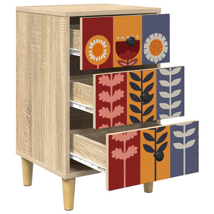 Nachtkastje ESSEN Sonoma Eiken 36 x 33 x 60 cm Bewerkt hout