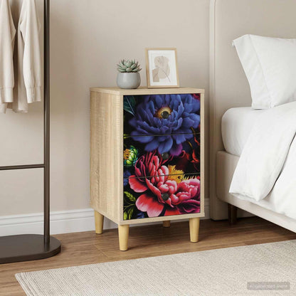 Nachtkastje KIEL 2 st Sonoma Eiken 36 x 33 x 60 cm Bewerkt hout