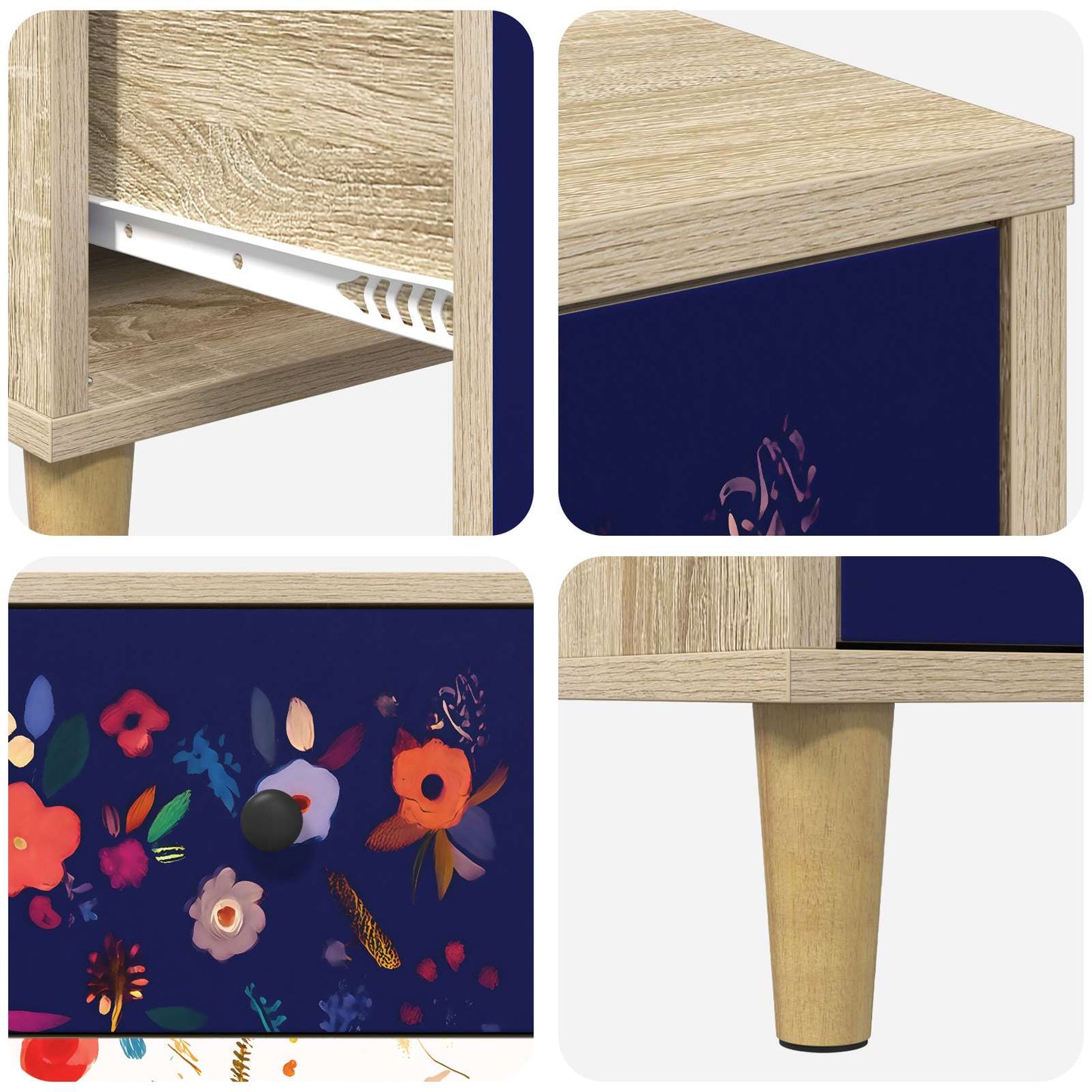 Nachtkastje MAINZ Sonoma Eiken 36 x 33 x 60 cm Bewerkt hout