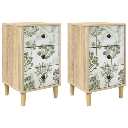Nachtkastje GOTHA 2 st Sonoma Eiken 36 x 33 x 60 cm