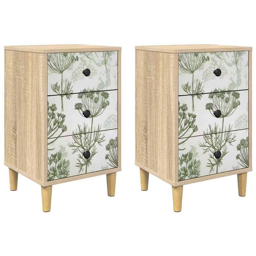 Nachtkastje GOTHA 2 st Sonoma Eiken 36 x 33 x 60 cm