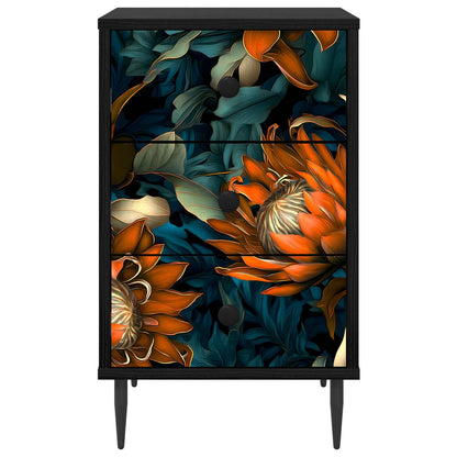 Nachtkastje LOCHEM Zwart eiken 36 x 33 x 61 cm Bewerkt hout