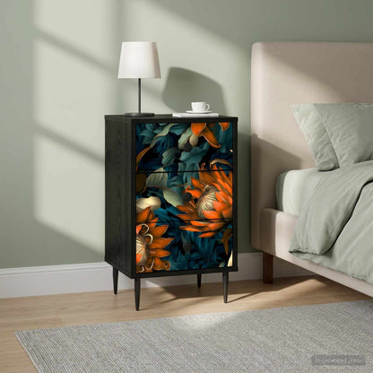 Nachtkastje LOCHEM 2 st Zwart eiken 36 x 33 x 61 cm