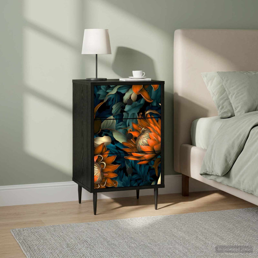 Nachtkastje LOCHEM 2 st Zwart eiken 36 x 33 x 61 cm