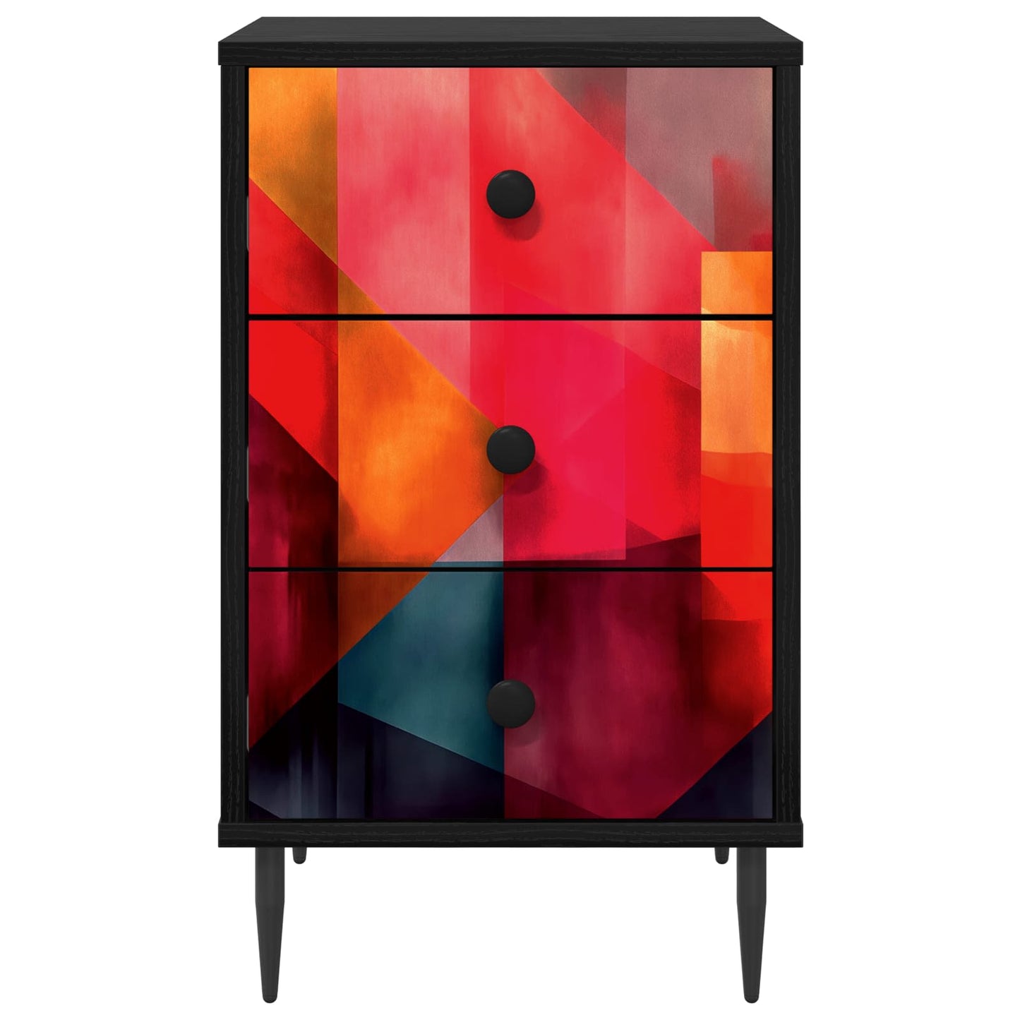 Nachtkastje HEESCH 2 st Zwart eiken 36 x 33 x 61 cm