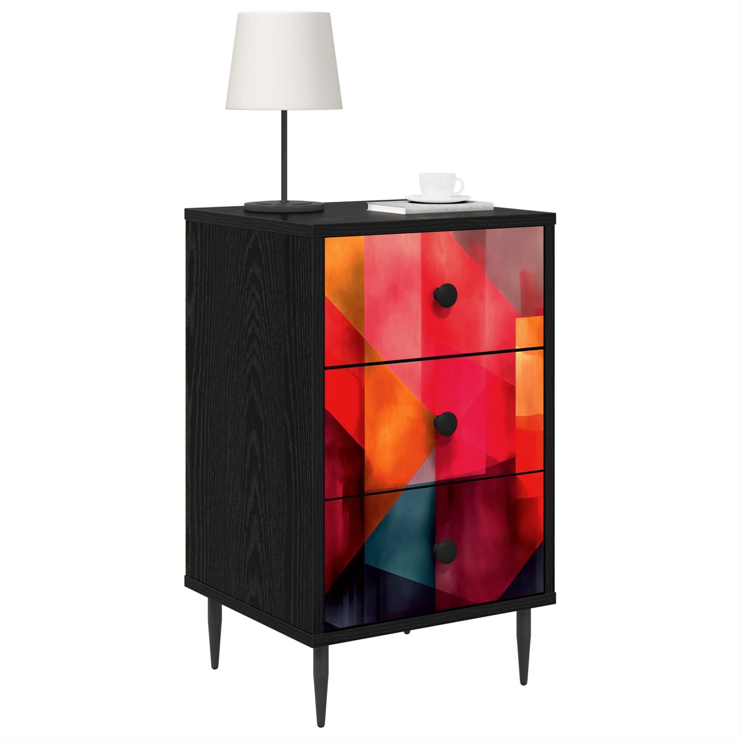 Nachtkastje HEESCH 2 st Zwart eiken 36 x 33 x 61 cm