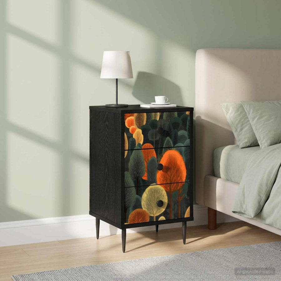 Nachtkastje ZAANDAM 2 st Zwart eiken 36 x 33 x 61 cm