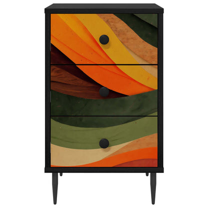 Nachtkastje BONN Zwart eiken 36 x 33 x 61 cm Bewerkt hout