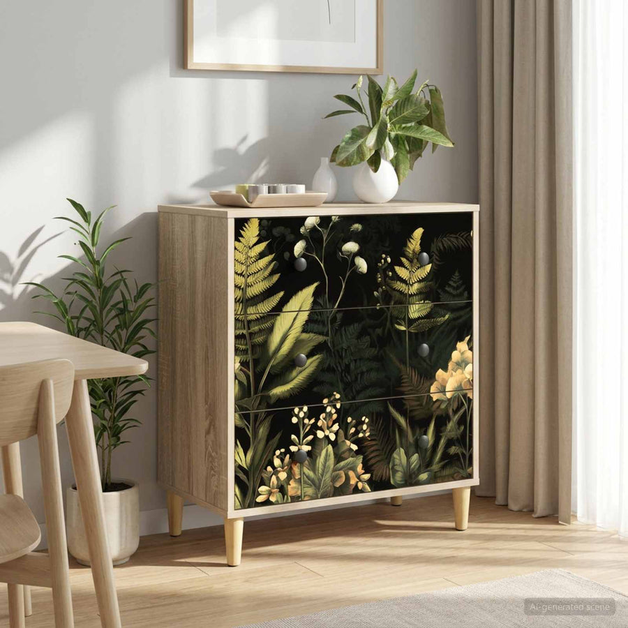 Ladekast RHENEN Tropisch junglemotief 66 x 36,5 x 75 cm Sonoma