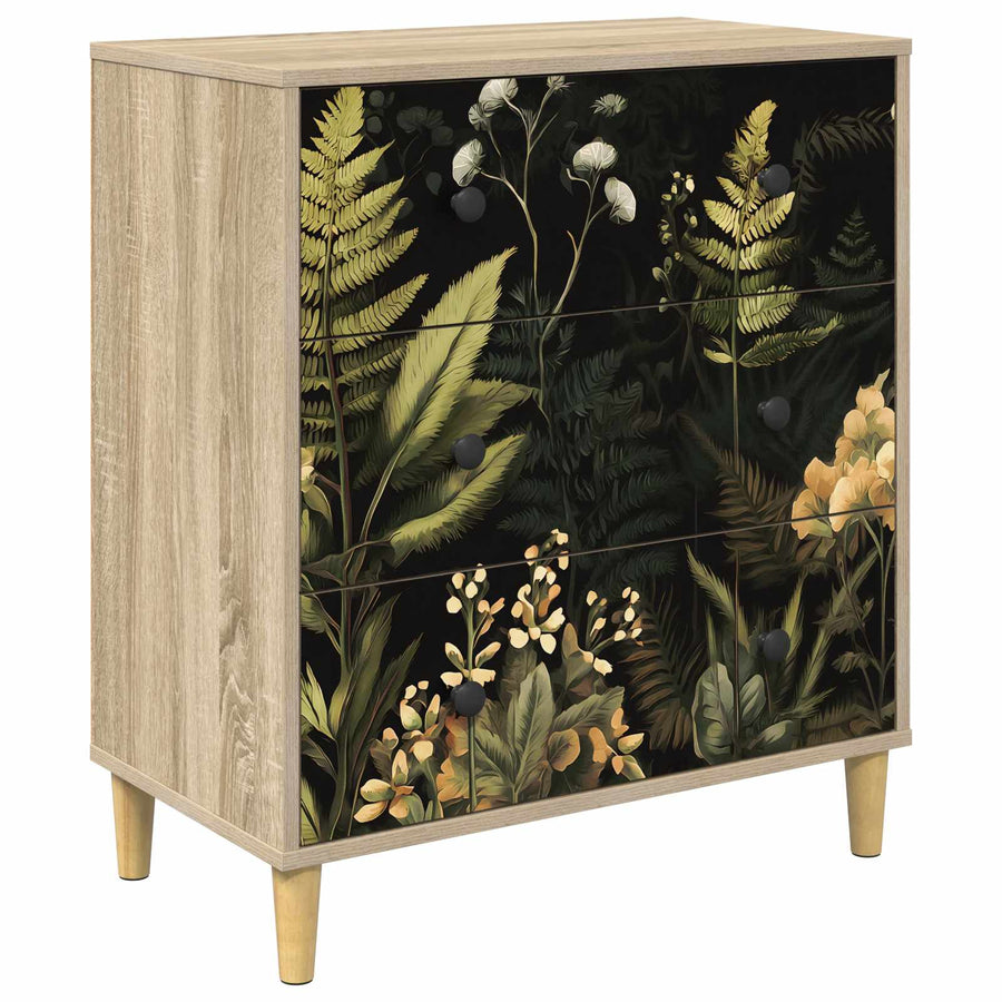Ladekast RHENEN Tropisch junglemotief 66 x 36,5 x 75 cm Sonoma