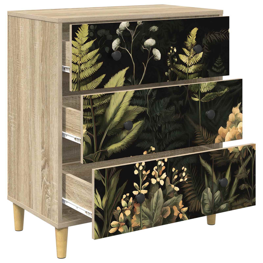 Ladekast RHENEN Tropisch junglemotief 66 x 36,5 x 75 cm Sonoma
